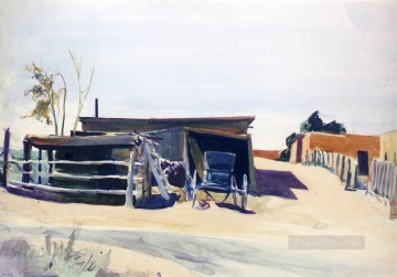 エドワード・ホッパー Painting - 日干しレンガと小屋 ニューメキシコ エドワード・ホッパー